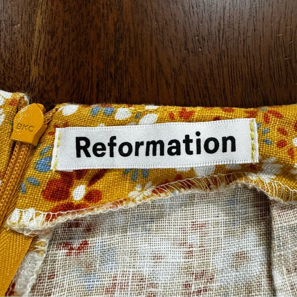 Reformation Ronan Linen Floral Wide Leg Pants Size 0